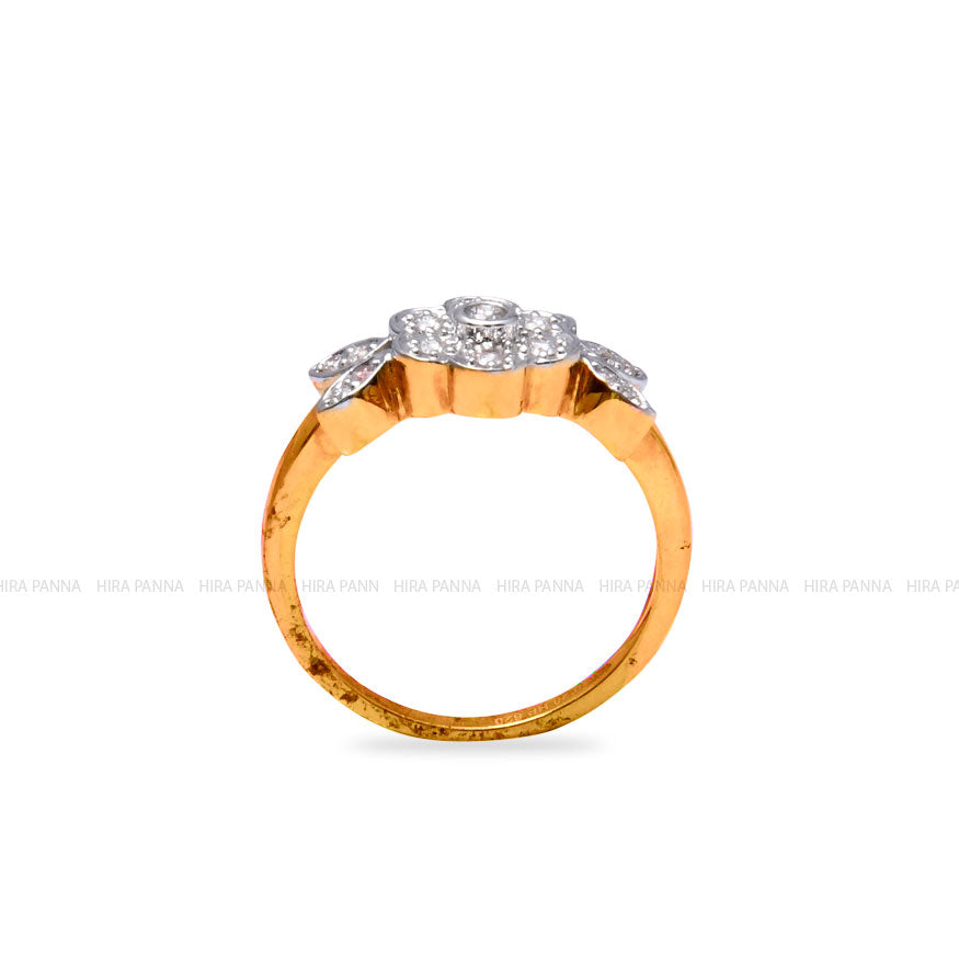 Diamond Gold Finish Ring