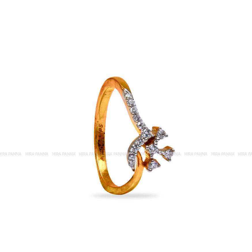 Diamond Gold Finish Ring