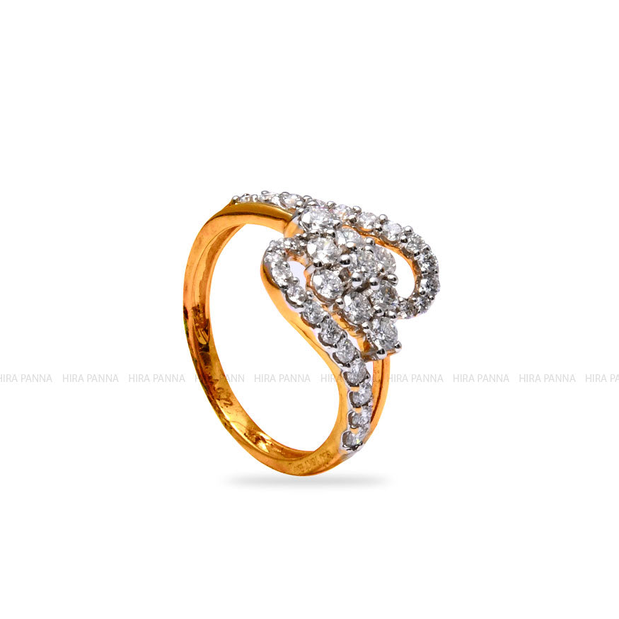 Diamond Gold Finish Ring