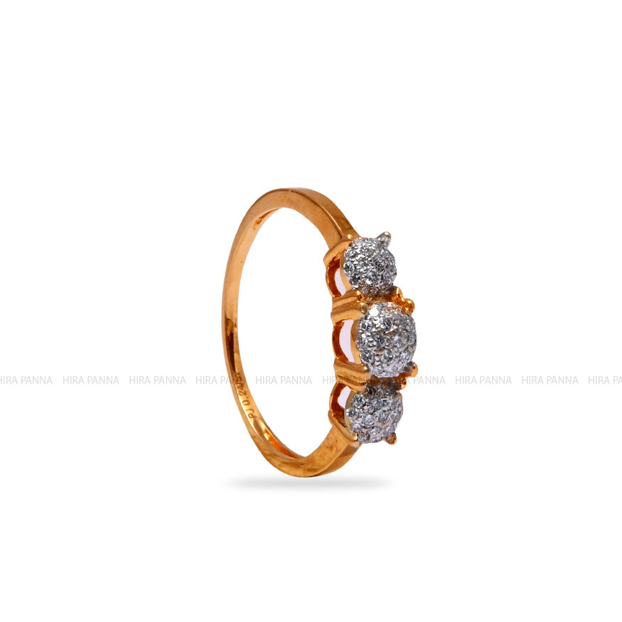 Diamond Gold Finish Ring