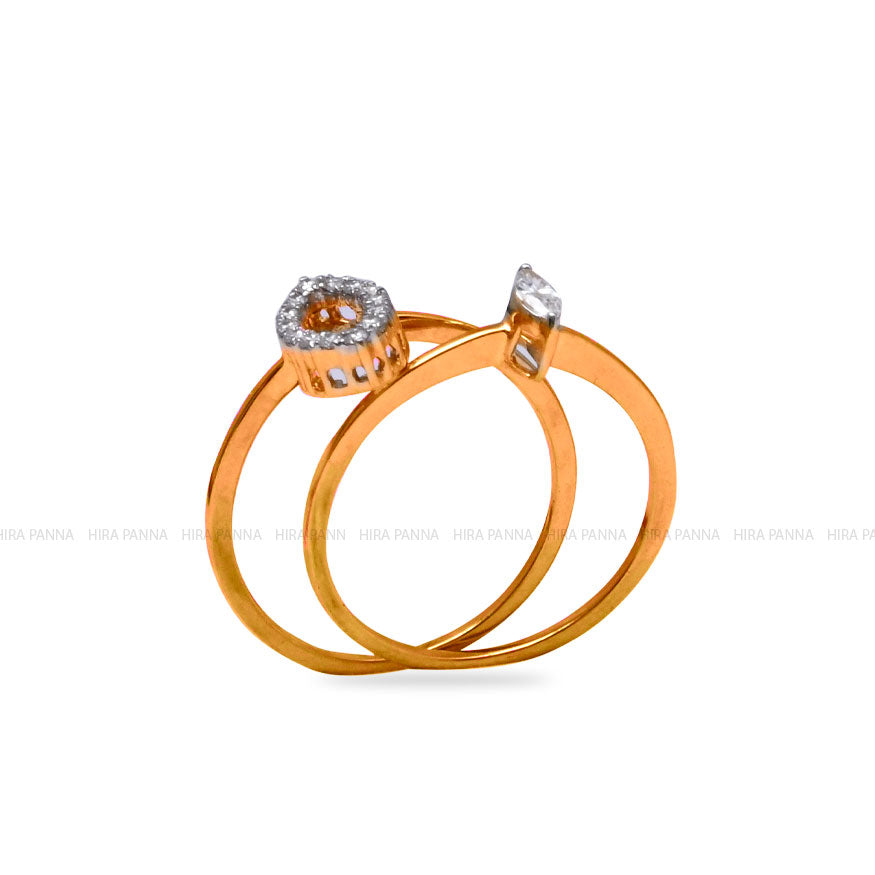 Diamond Gold Finish Ring