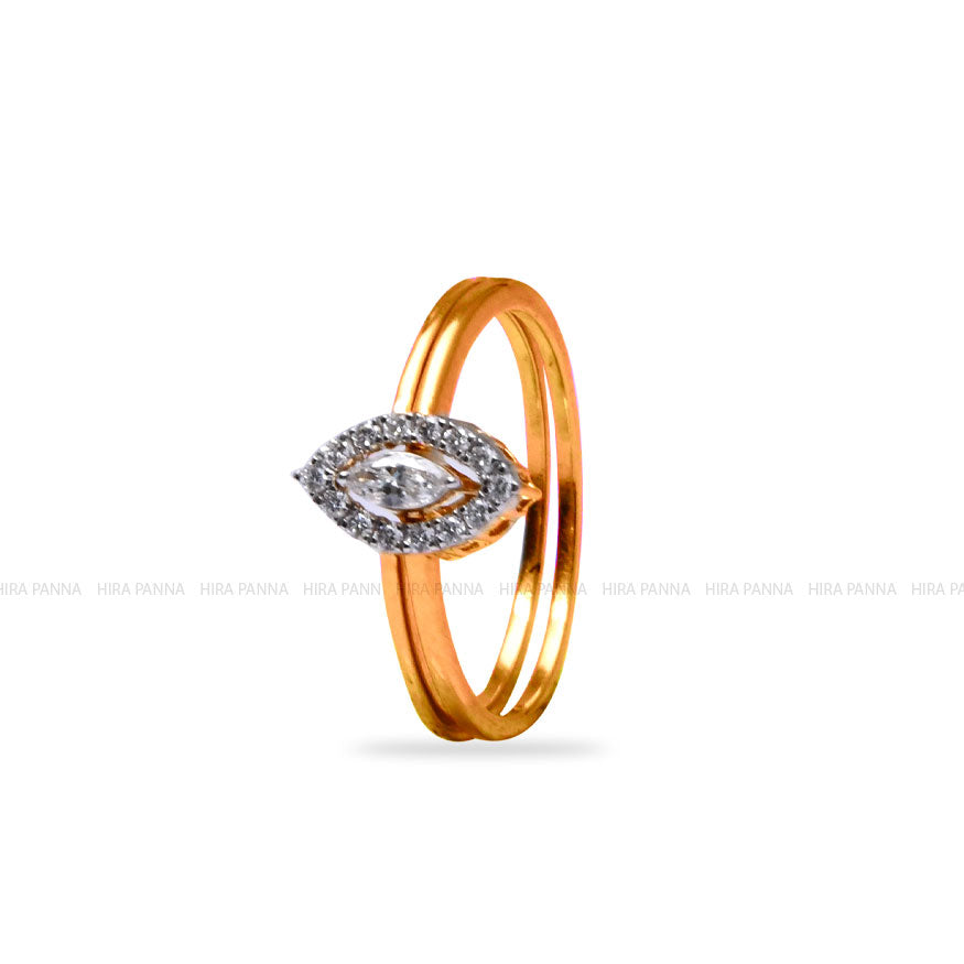 Diamond Gold Finish Ring