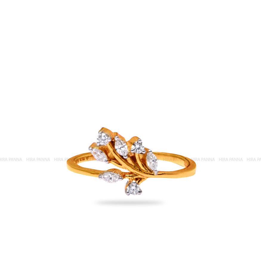 Diamond Gold Finish Ring