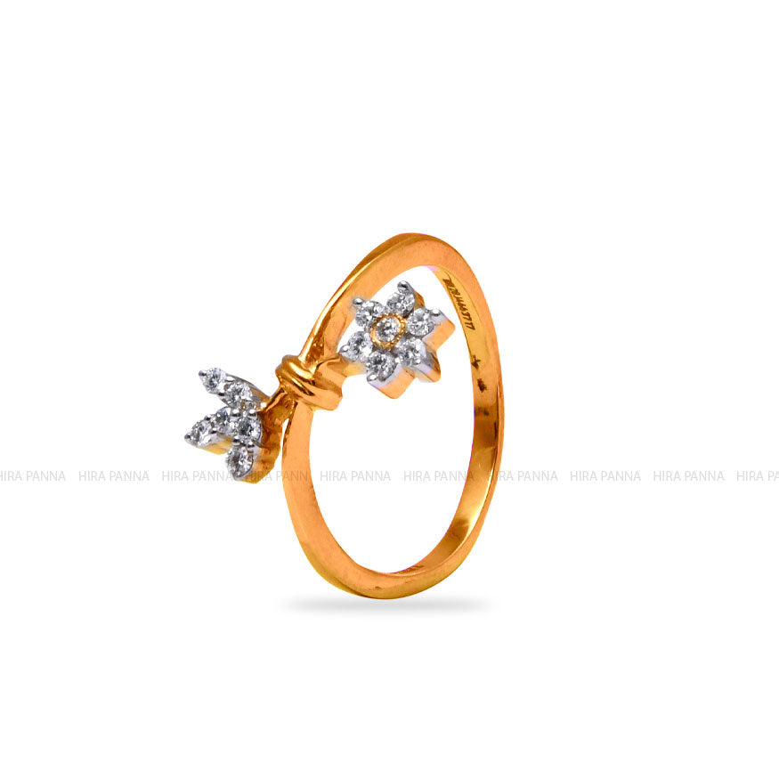 Diamond Gold Finish Ring