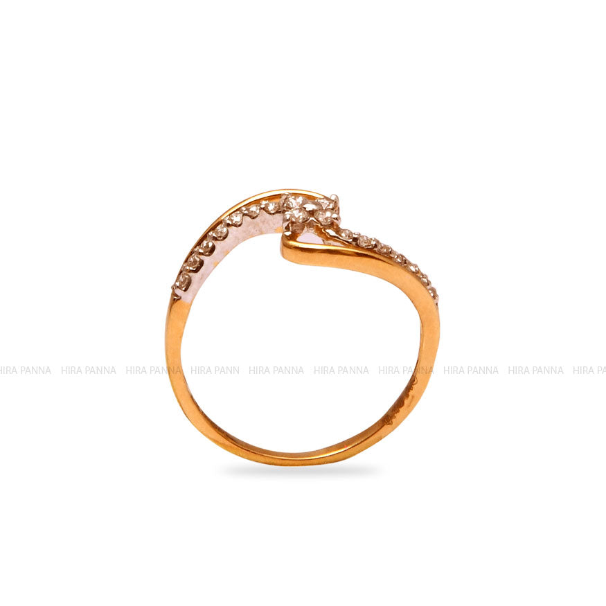 Diamond Gold Finish Ring