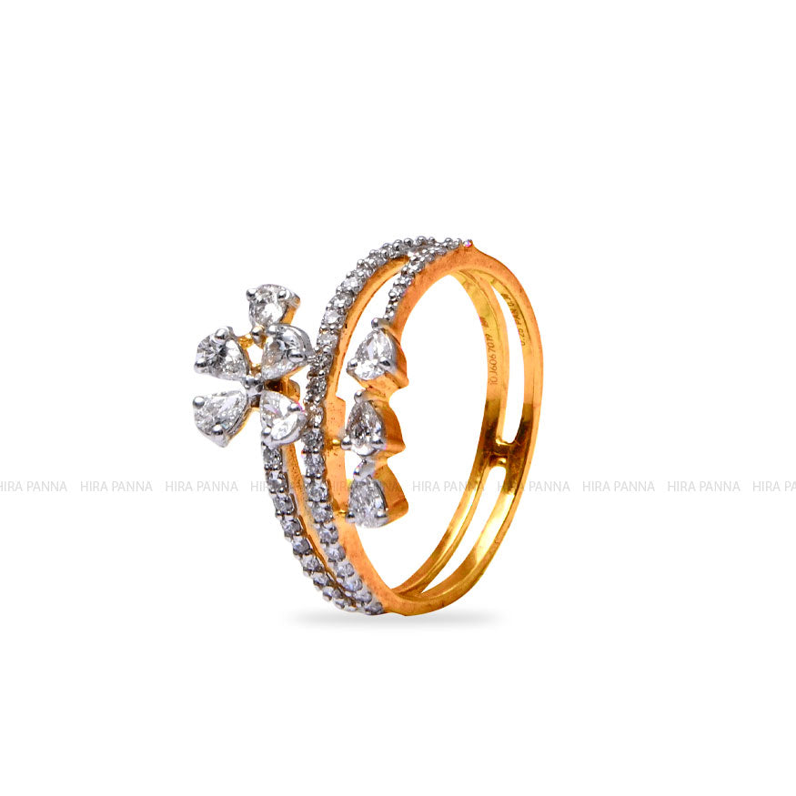 Diamond Gold Finish Ring