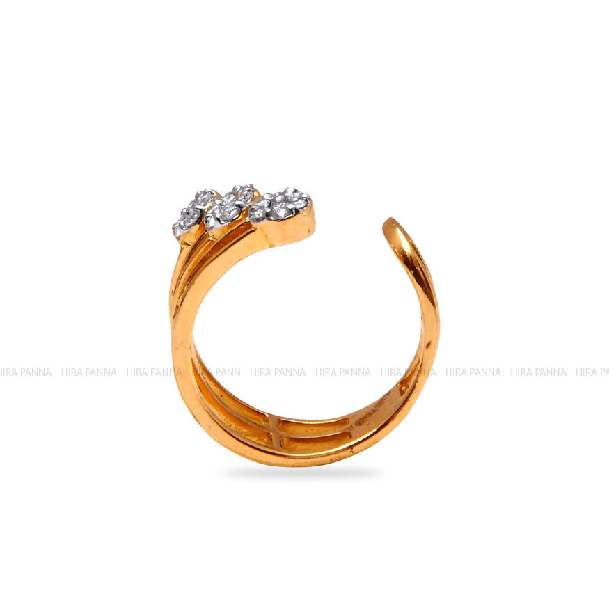 Diamond Gold Finish Ring