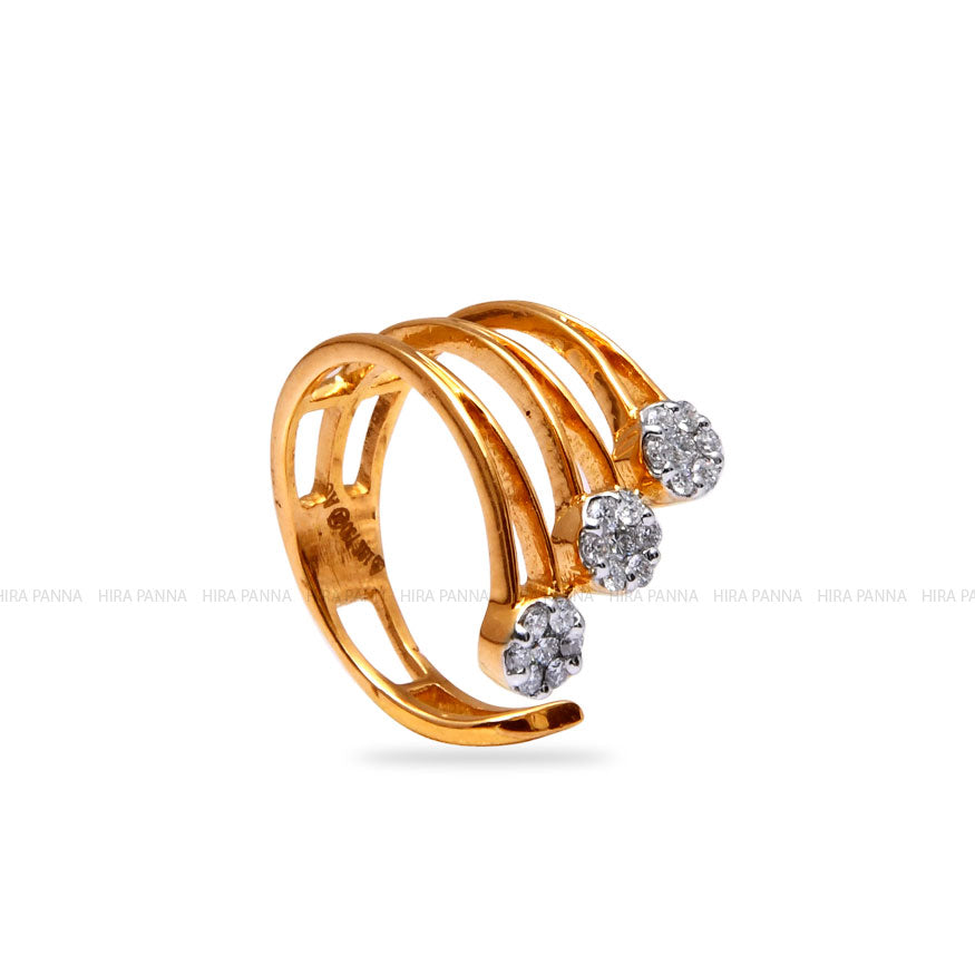 Diamond Gold Finish Ring