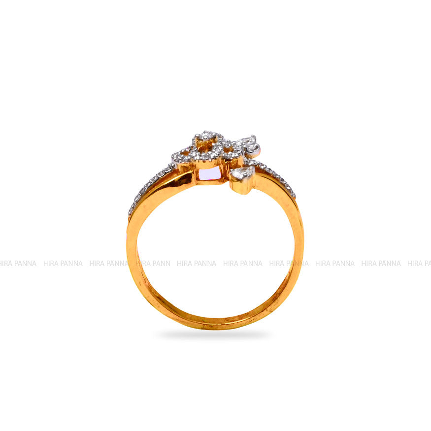 Diamond Gold Finish Ring