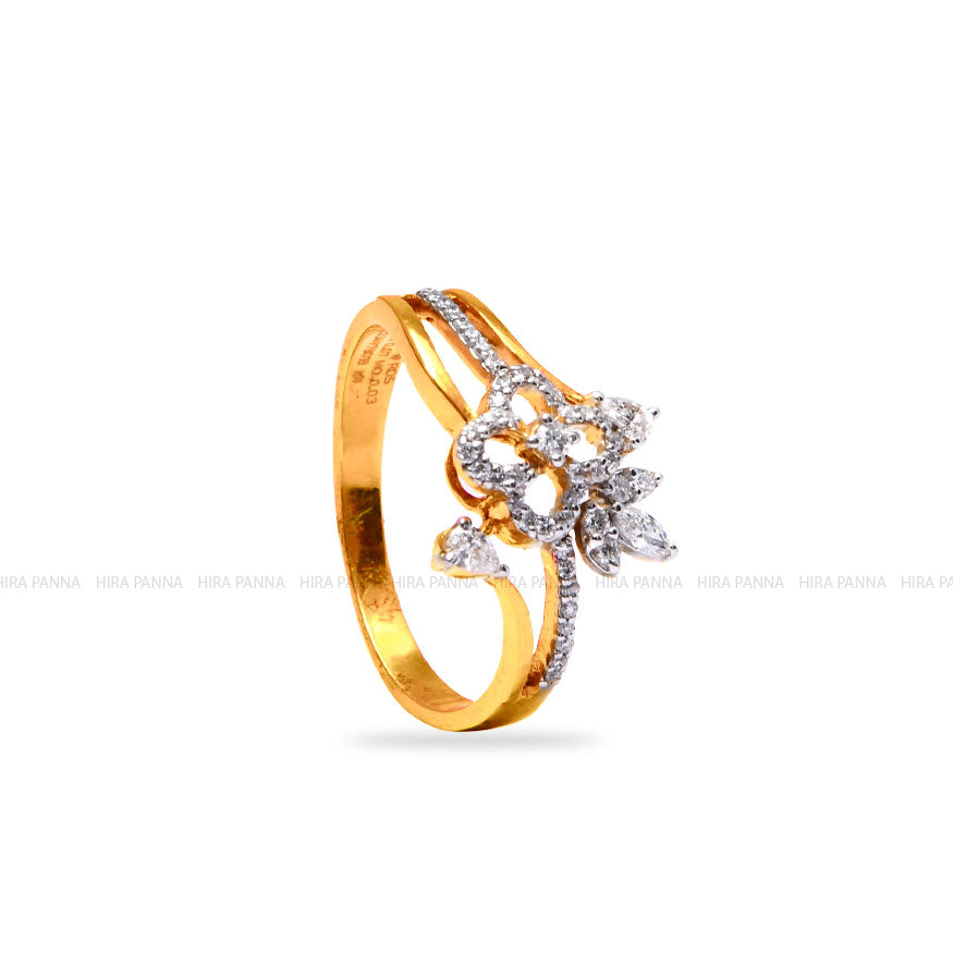 Diamond Gold Finish Ring