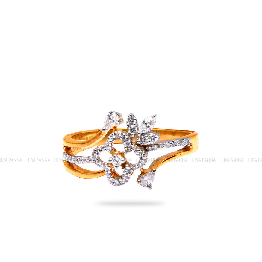 Diamond Gold Finish Ring