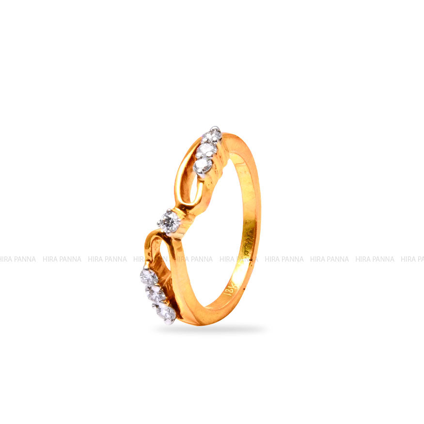 Diamond Gold Finish Ring