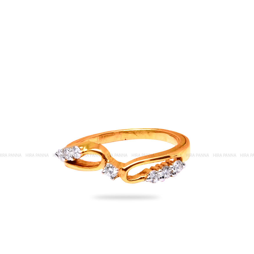 Diamond Gold Finish Ring