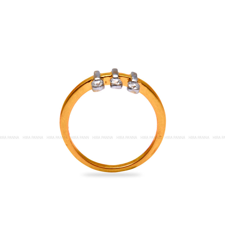 Diamond Gold Finish Ring