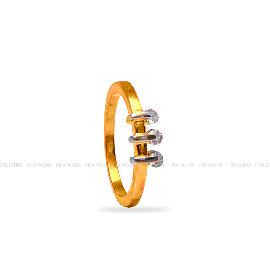 Diamond Gold Finish Ring