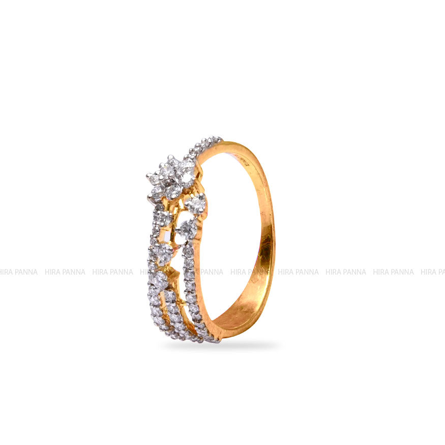 Diamond Gold Finish Ring