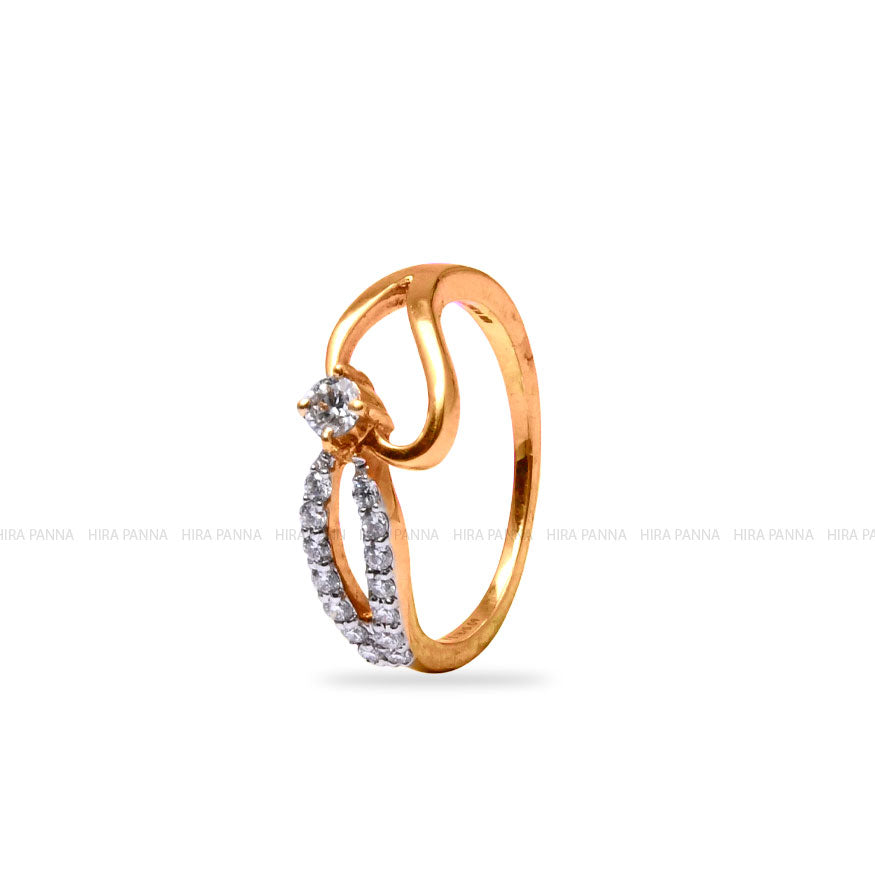 Diamond Gold Finish Ring