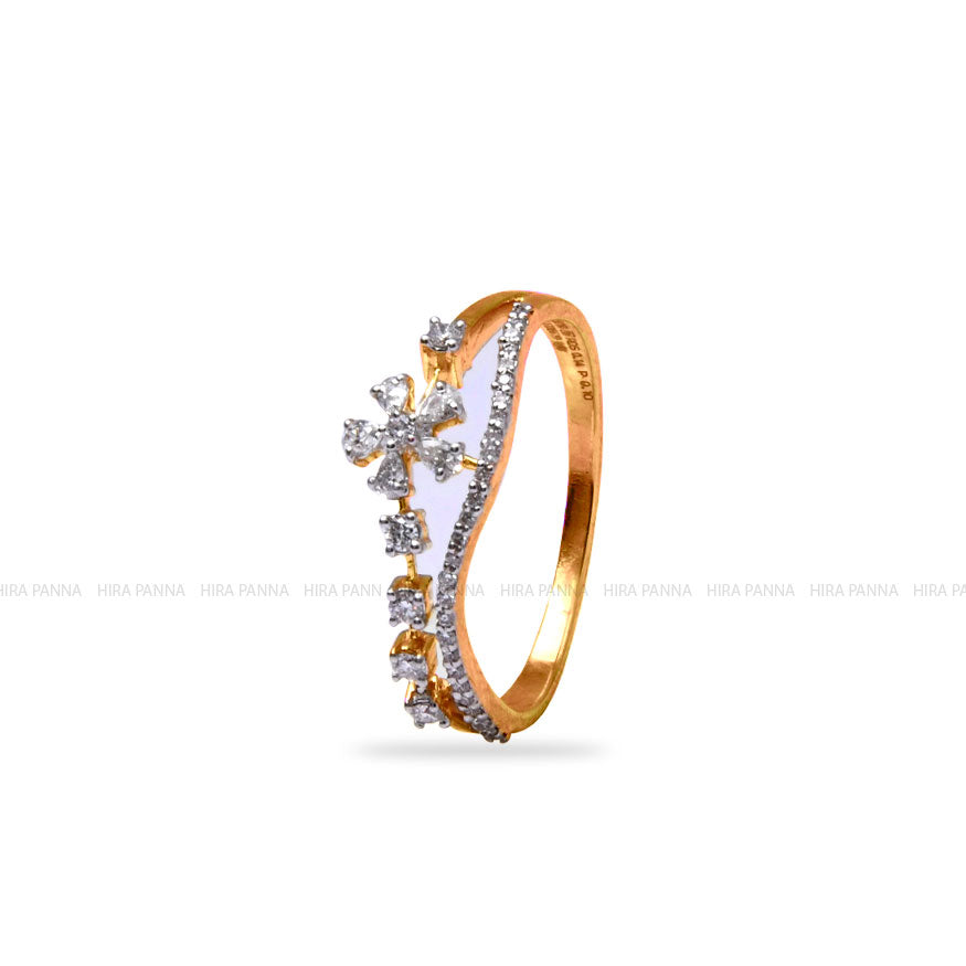 Diamond Gold Finish Ring