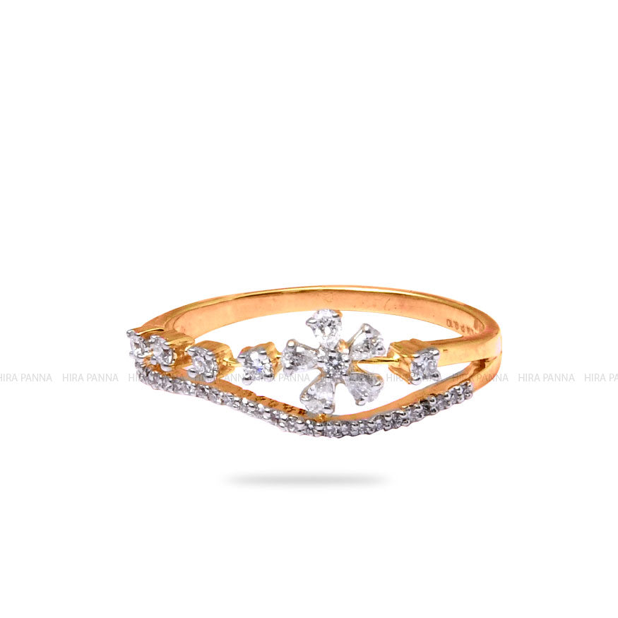 Diamond Gold Finish Ring