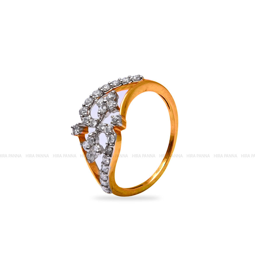 Diamond Gold Finish Ring