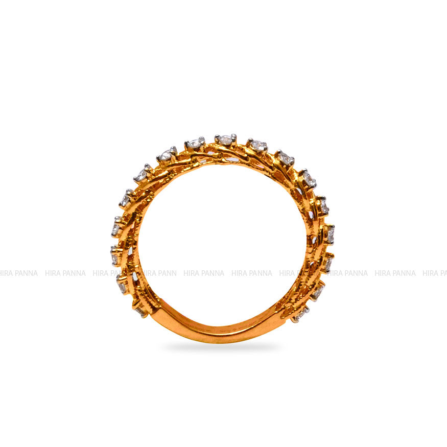 Diamond Gold Finish Ring