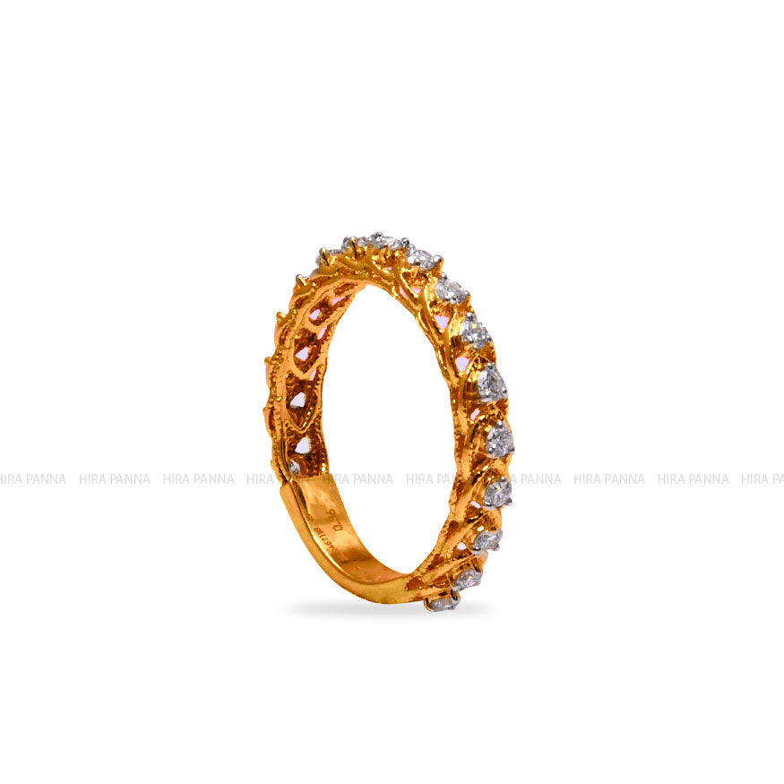 Diamond Gold Finish Ring