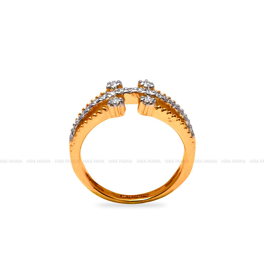 Diamond Gold Finish Ring