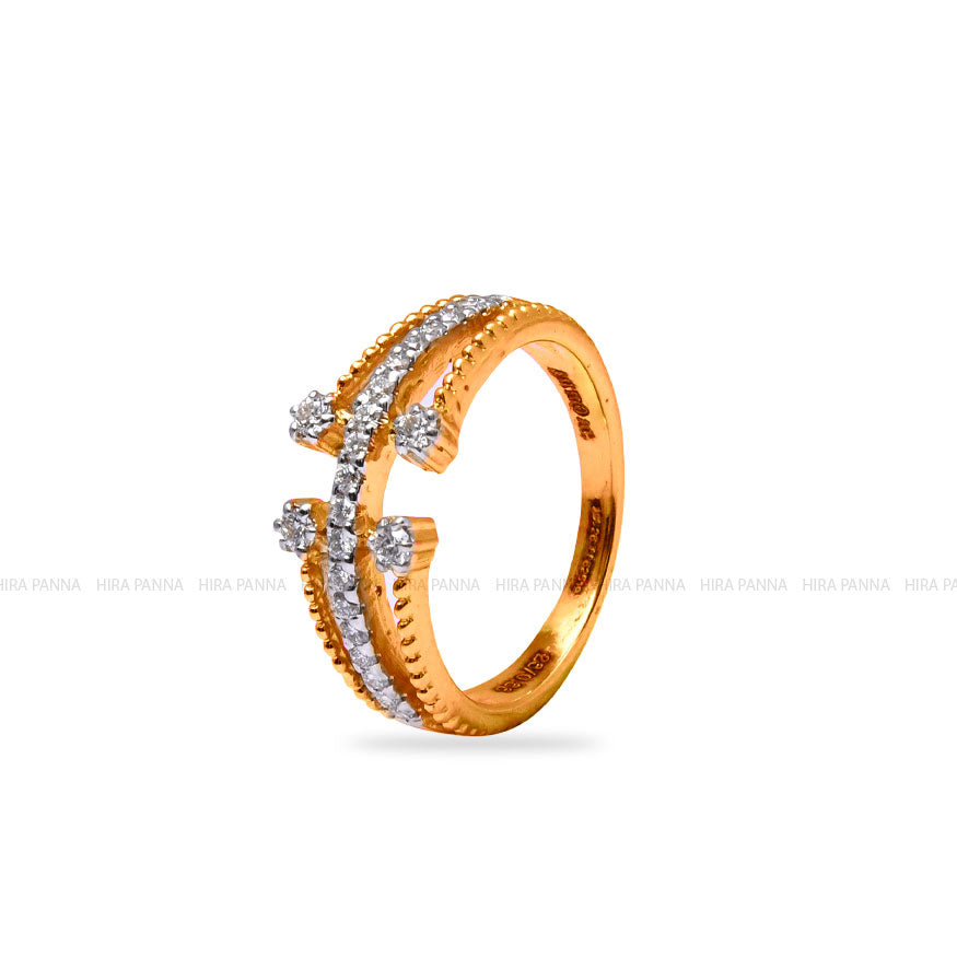 Diamond Gold Finish Ring