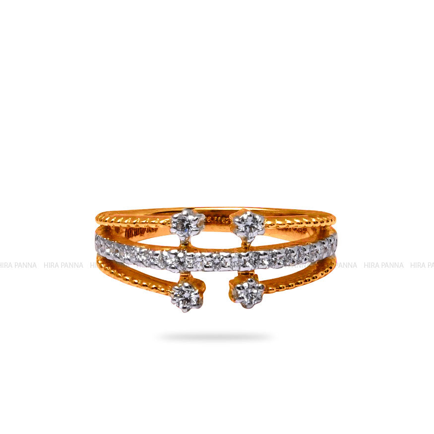 Diamond Gold Finish Ring