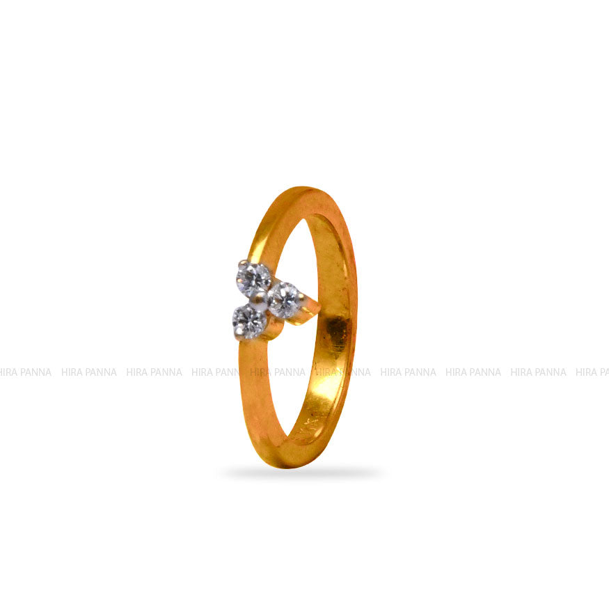 Diamond Gold Finish Ring