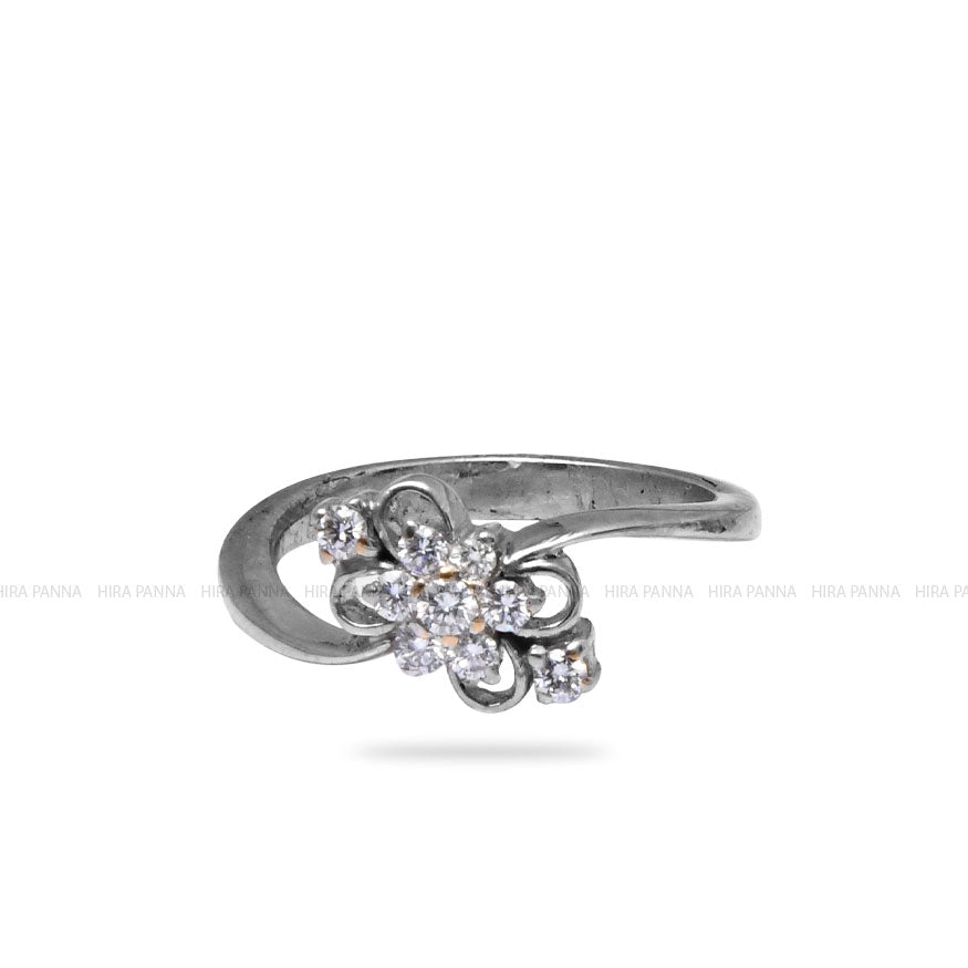 White Polish Diamond Ring