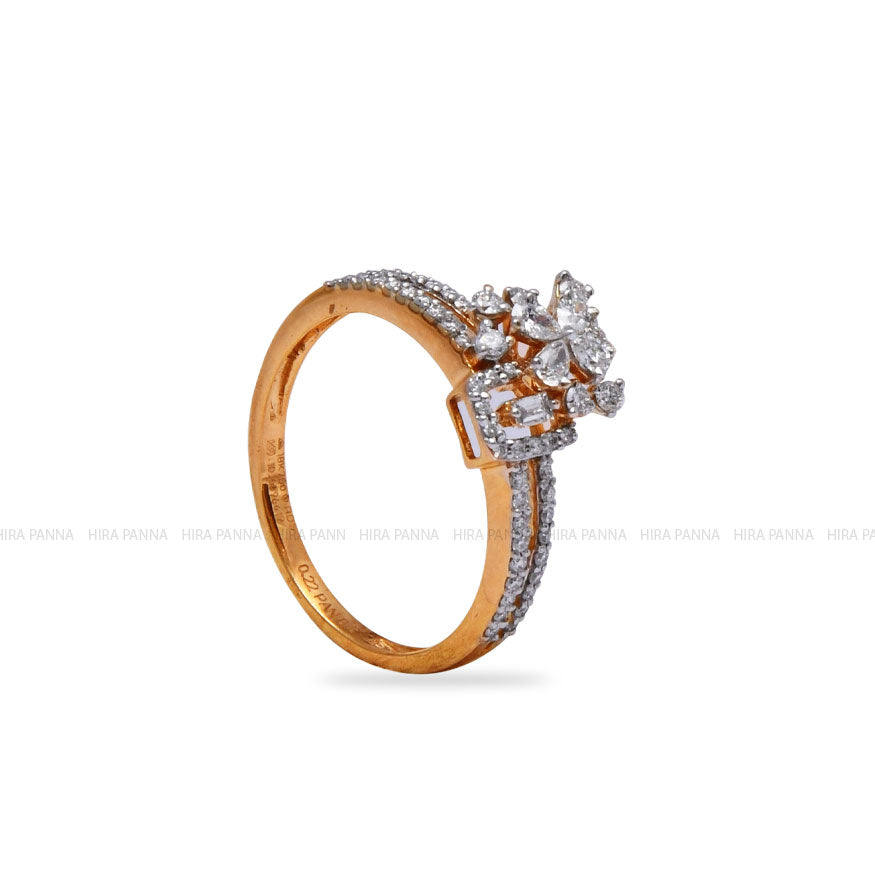 Diamond Gold Finish Ring