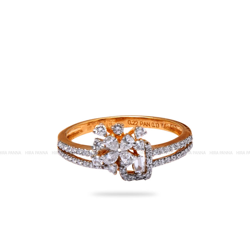 Diamond Gold Finish Ring