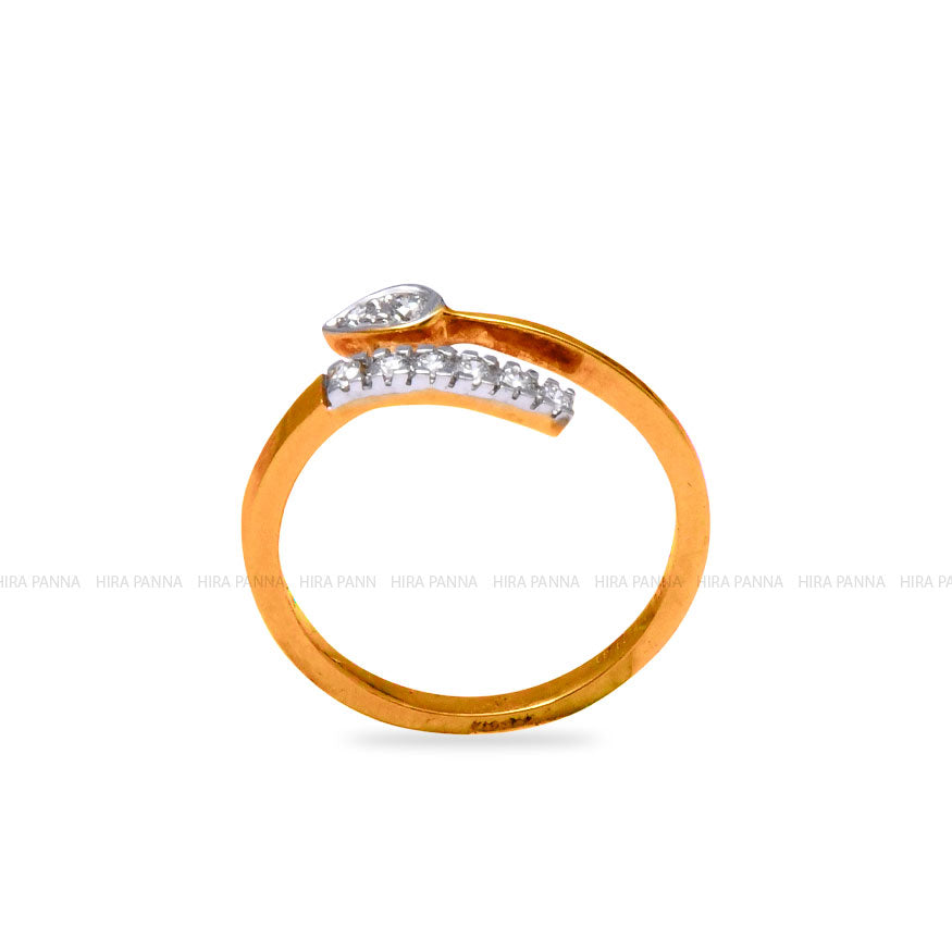 Diamond Gold Finish Ring