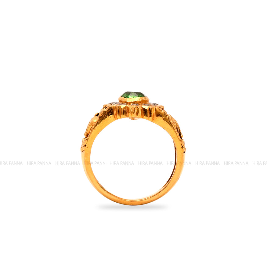 Handmade Elephant Emerald Ring