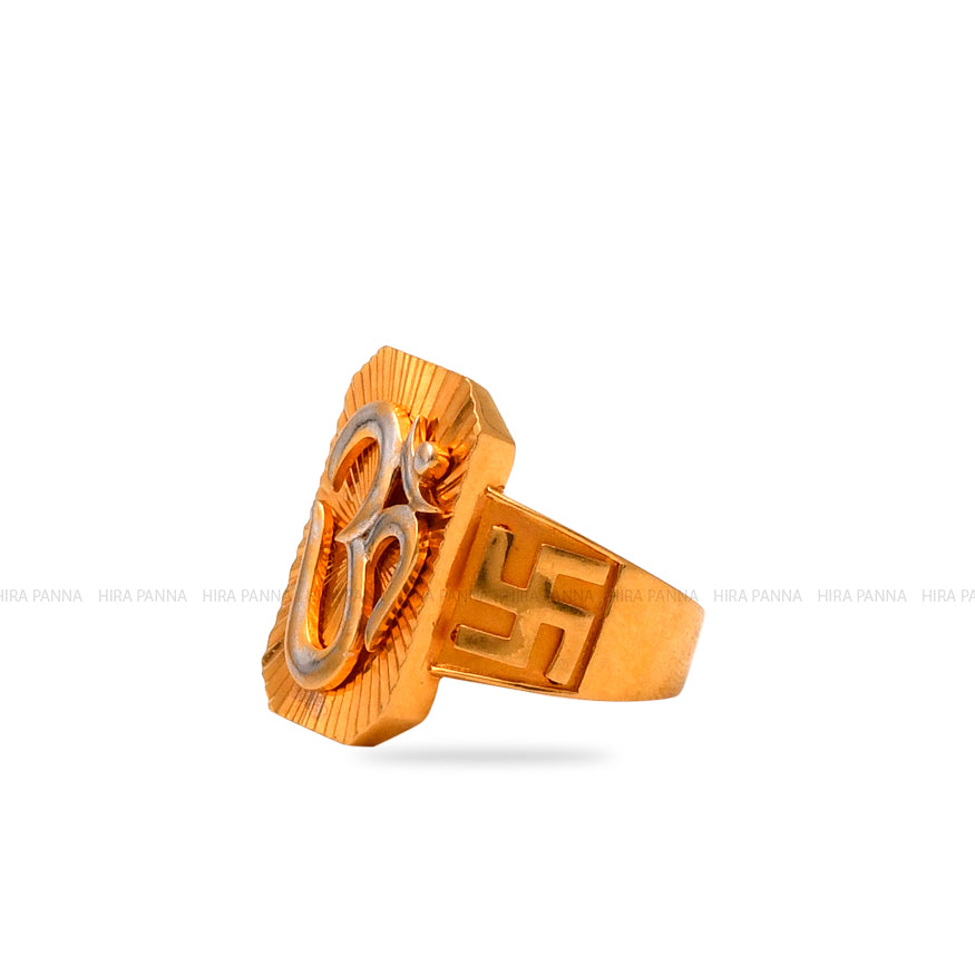 Plain OM & Swastik Ring