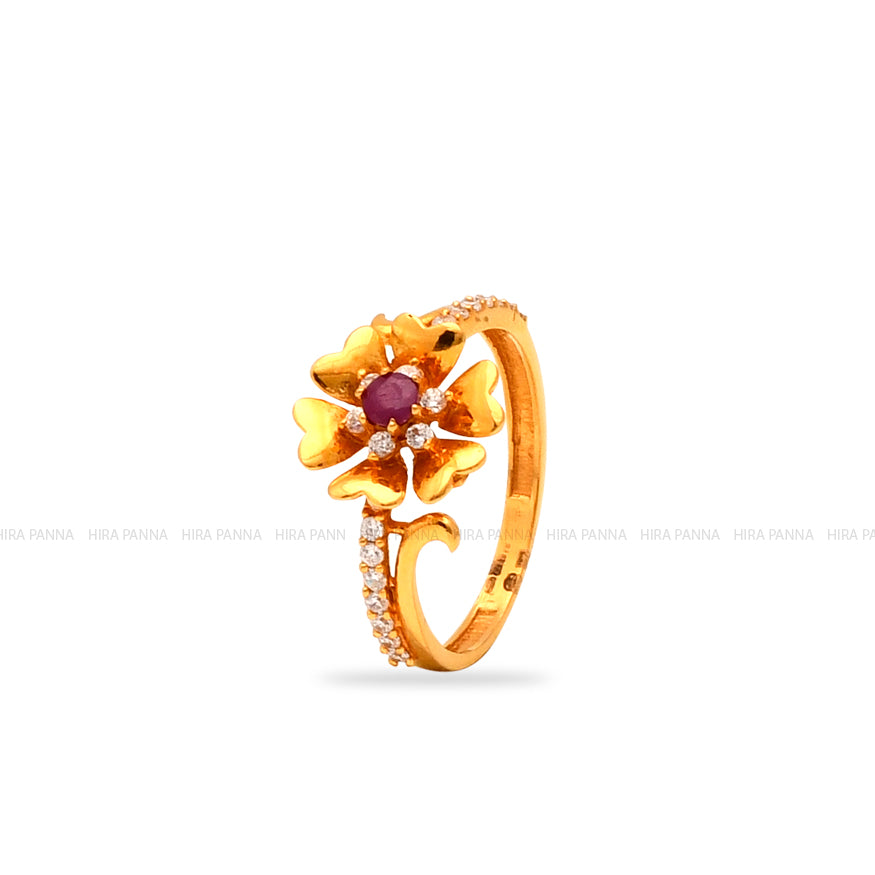 High Polish Floral Ring