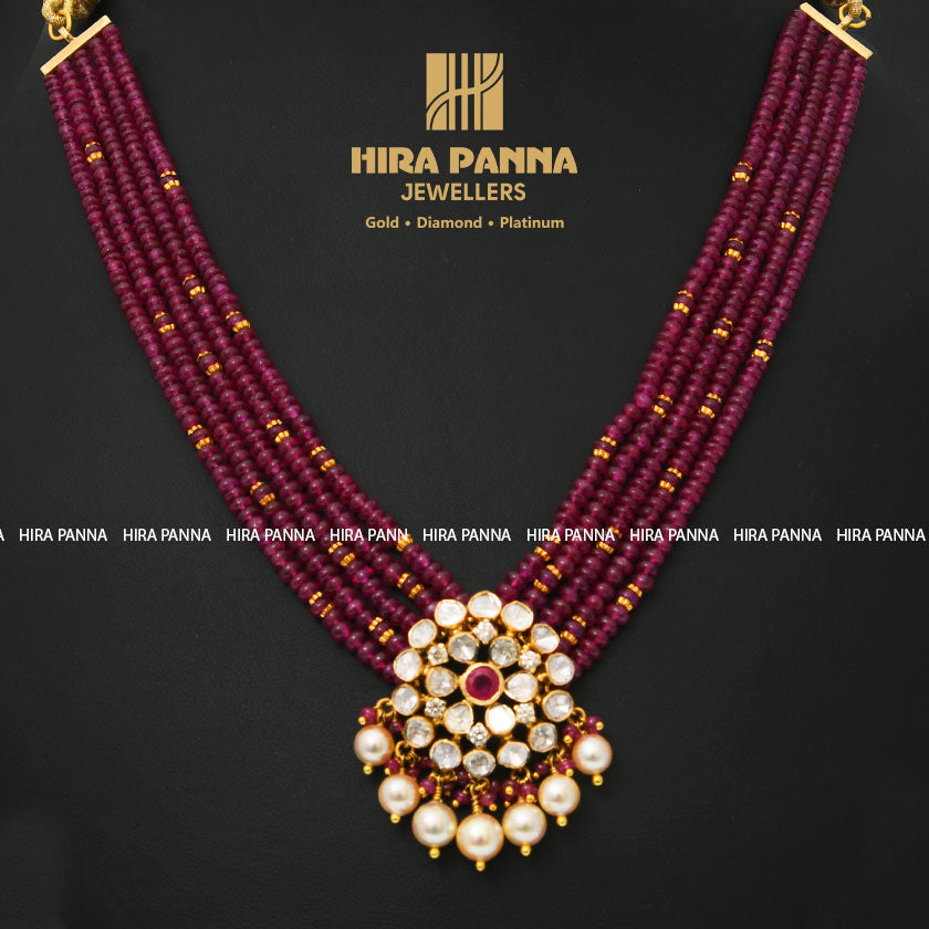 Ruby Beads Neckwear Set