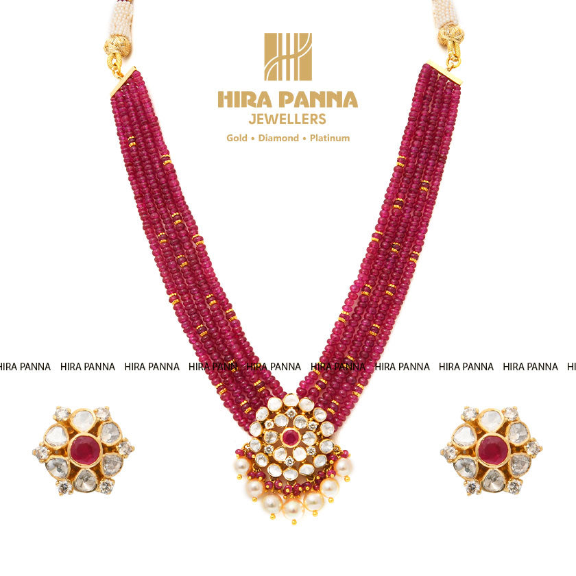 Ruby Beads Neckwear Set