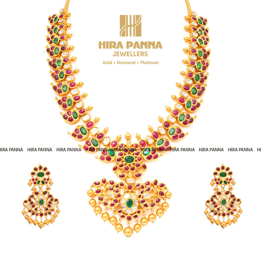 Mango Diamond Polki Neckwear Set