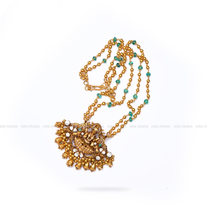 Emerald Chain & Jadau Pendant