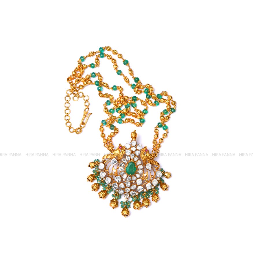 Emerald Chain & Jadau Pendant