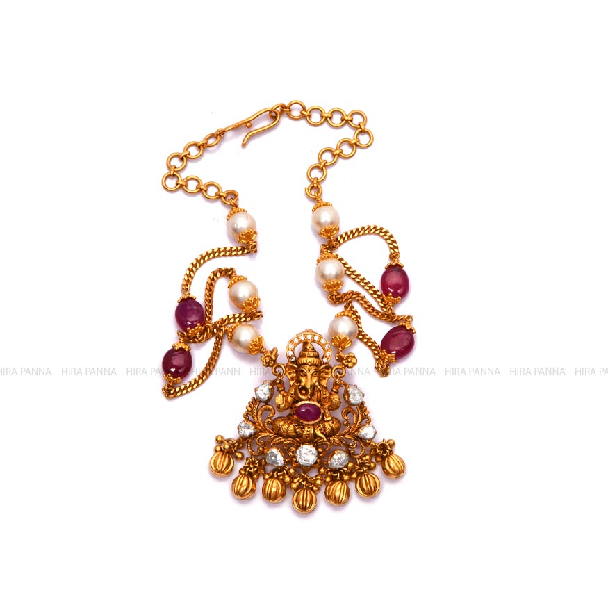 Ruby Chain & Jadau Pendant