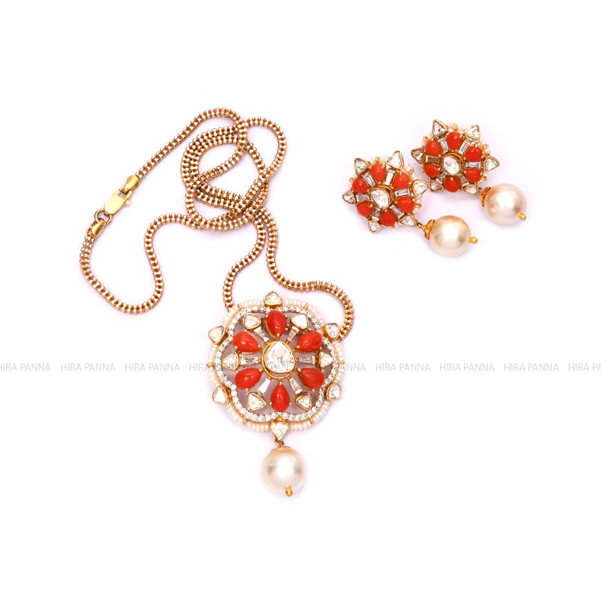 Special Chain & Jadau Pendant & Earrings