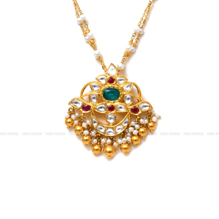 Fancy Gold Chain & Jadau Pendant