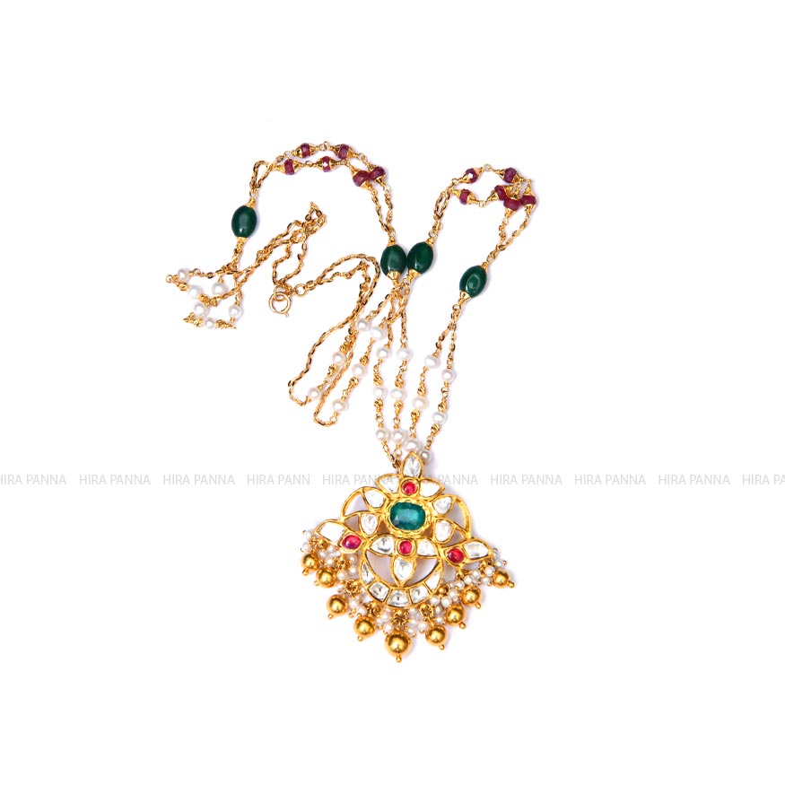 Fancy Gold Chain & Jadau Pendant