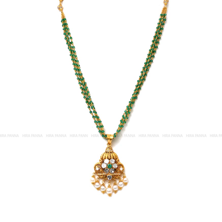 Emerald Chain & Jadau Pendant