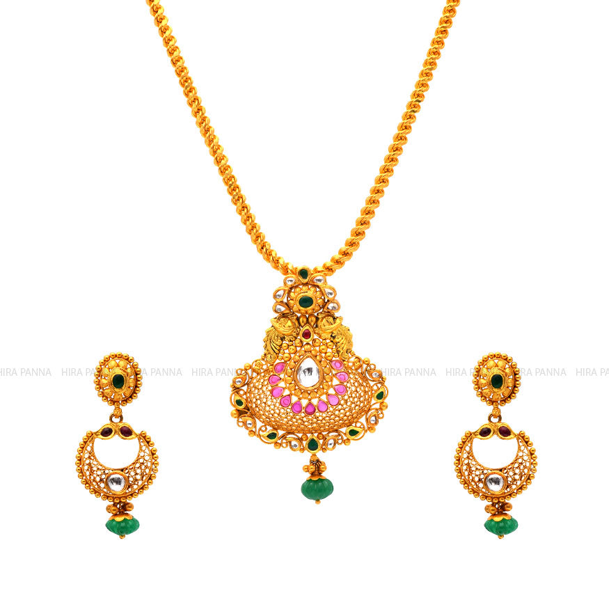 Handmade Kundan Pendant Set