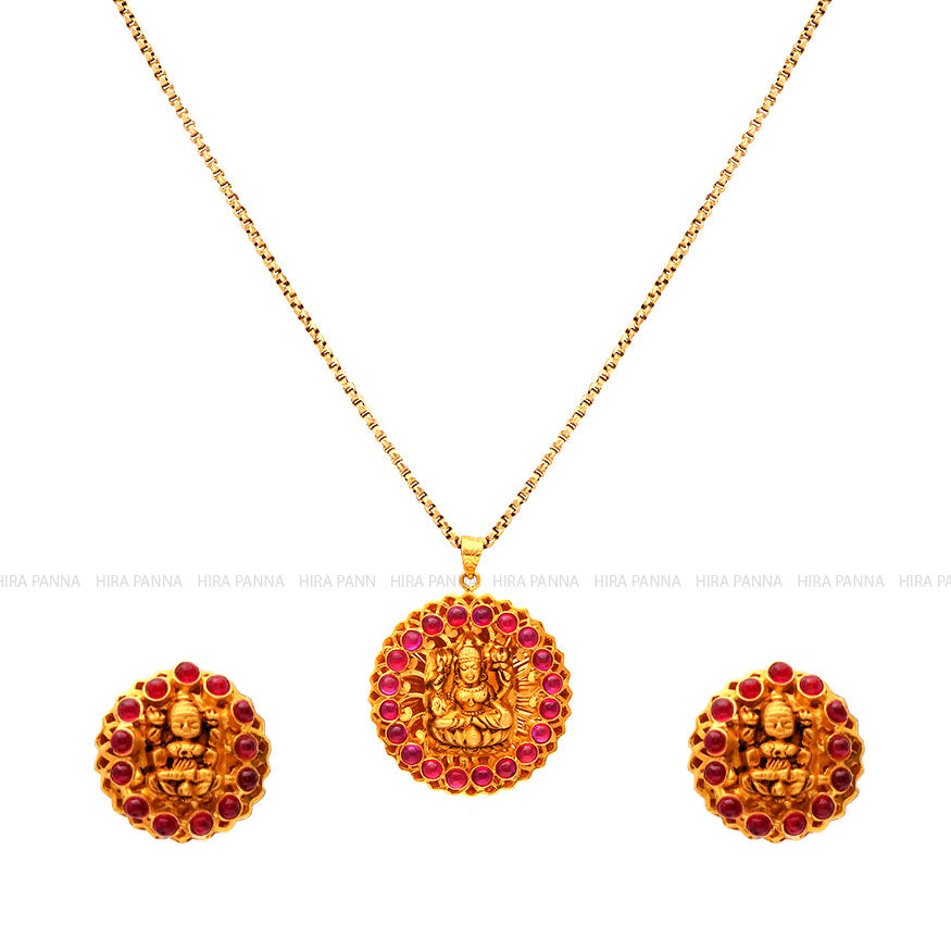 Fancy Lakshmi Devi Pendant Set