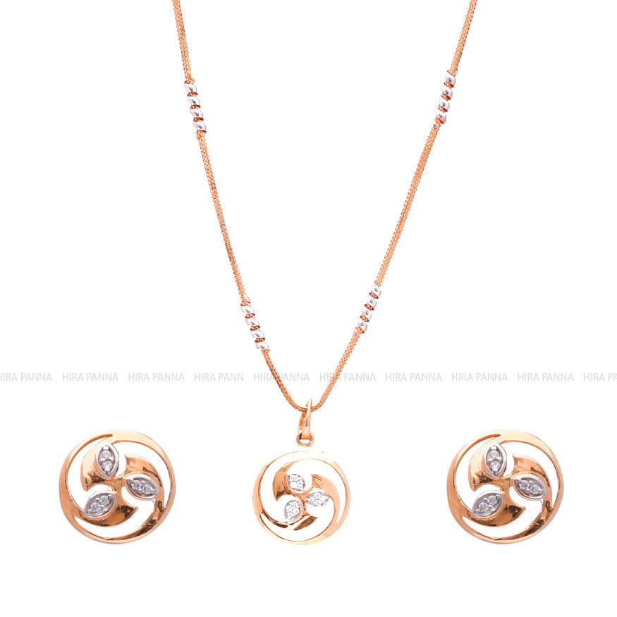 Fancy Rose Gold Pendant Set